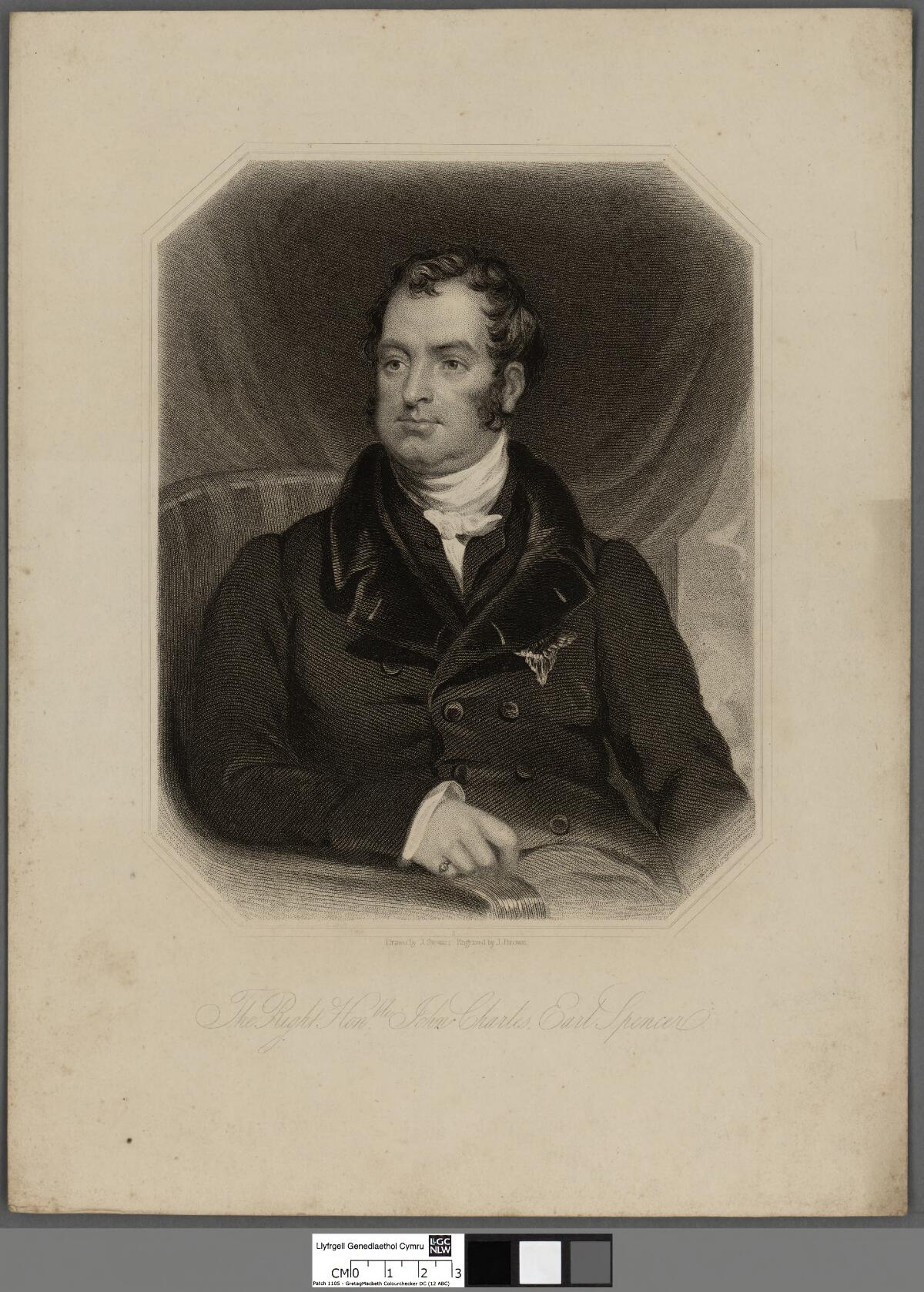 Earl Spencer — A portrait from the Welsh Portrait Collection at the National Library of Wales. Przedstawiona osoba: John