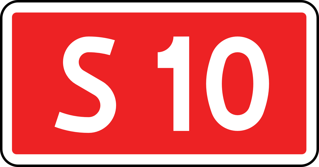 Polish expressway number sign — wypadek na drodze S10